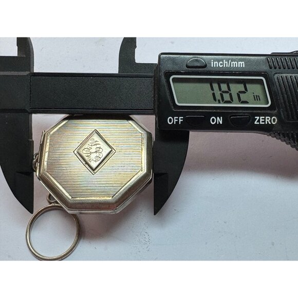 Vintage Sterling Silver 925 Elgin Compact w/ Finger Ring, Monogram, 32.3g - Picture 8 of 10